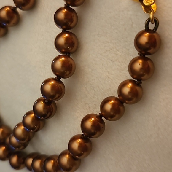 Vintage Genuine Copper Knot Beaded Box Clasp Necklace - Picture 3 of 10